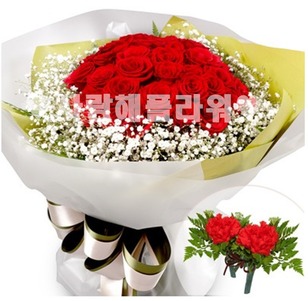 감사의마음꽃다발+코사지포함
