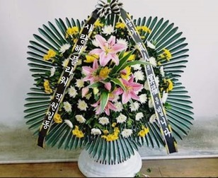 검정리본 근조스탠드