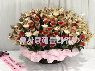 100/200송이 돈꽃바구니(장미색 변경가능)