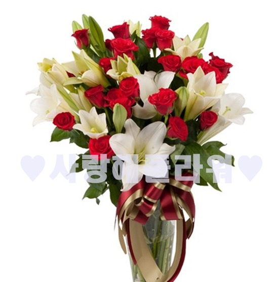 장미백합화병33