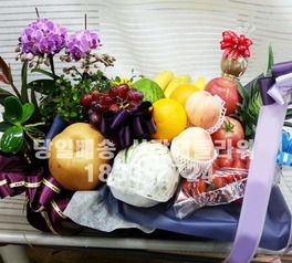 서양란+과일바구니